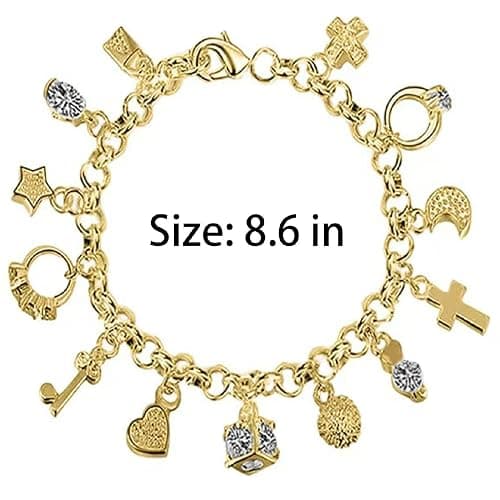 Gold Bracelets for Women Gold Charm Bracelet Jewelry Gifts thumbnail 2