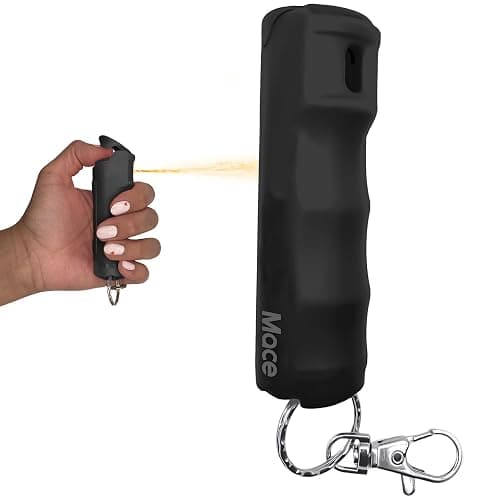 Mace Pepper Spray - Hard Case Model, 12g, 12 Feet Range, Max Strength 10% OC Formula, Long Lasting UV Dye, Flip Top Safety Cap, Self Defense Pepper Spray Keychain for Women & Men - Image 1