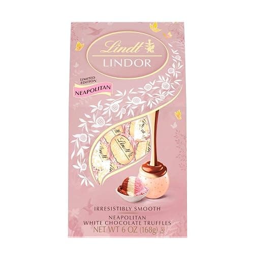 LINDOR Easter Spring Neapolitan White Chocolate Truffles Bag - 6oz - Image 1