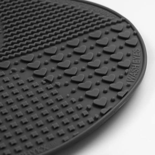 Makeup Brush Cleaner Mat Silicone Brush Cleaning Mat Big Size Make Up Brush Clean Pad with Suction Cup for Makeup Brush Cleaning (Black) thumbnail 5