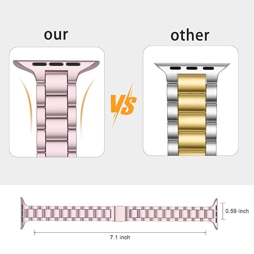 Lenrao Thin Stainless Steel Bands Compatible with Apple Watch 38mm 40mm 41mm 42mm 44mm 45mm 46mm for Women, Metal Straps for iWatch Series 11 10 9 8 7 6 5 4 3 2 1 SE thumbnail 4