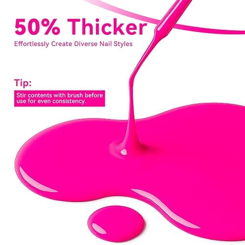 MAYCHAO Pink Gel Nail Polish Art Liner 8ml Hot Pink Build in Thin Brush for Swirl/Euphoria French Tips Manicure Painting DIY at Home thumbnail 4