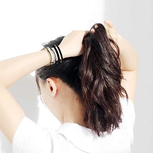 Zuo Bao Hair Tie Bracelet High Polishing Stainless Steel Grooved Cuff Bangle for Women thumbnail 3