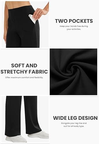 COPYLEAF Wide Leg Pants Woman High Waist Yoga Pants with Pockets Loose Stretch Dress Work Sweatpants Casual Lounge thumbnail 4