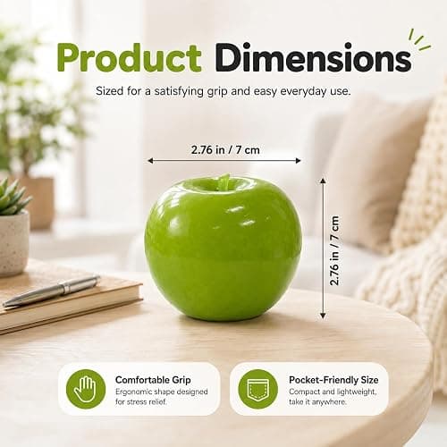 Slush Apple Squishy, 2026 New Portable Soft Squishy Ball | Sensory Play Toy, Soft Texture Squeeze Toy, Portable Design for Daily Play (Green) thumbnail 2