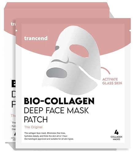 Trancend™ Original Real Deep Collagen Face Mask for Korean Skin Care, Hydrating Face Masks Skincare, Bio-Collagen Hydrogel Sheet Mask, Overnight Pore Minimizing & Elasticity Improvement, 39G (4 Count) - Image 1