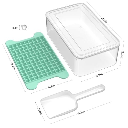Mini Ice Cube Tray for Freezer: FDDBI Small Ice Trays for Freezer with Bin - 117×4PCS Easy Release Nugget Ice Tray - Crushed Ice Tray with Container thumbnail 2