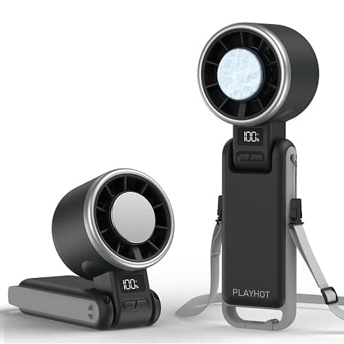 Portable Handheld Fan, Rechargeable, Up tp 12Hrs (Black) - Image 1