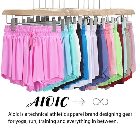AIOIC Girls Butterfly Shorts Kids Flowy Shorts 2-in-1 Girls Butterfly Skirts with Pocket - Dark Blue - 9-10 Years thumbnail 3