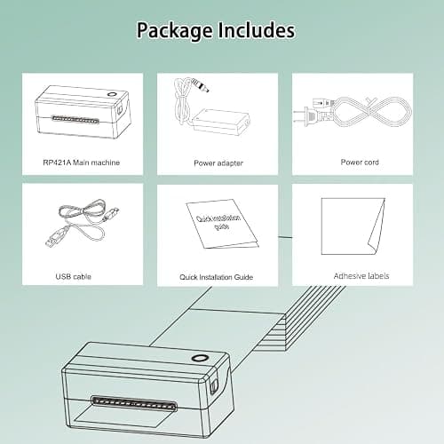 Rongta Thermal Shipping Label Printer, Bluetooth Wireless 4x6 Sticker Label Maker for Package, Compatible with Windows, Mac, Android & iPhone, Used for Small Business thumbnail 8