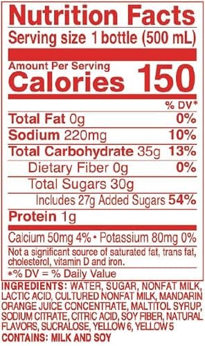 CALPICO Mandarin Orange – Smooth, Creamy & Refreshing Non-Carbonated Beverage, Sweet and Tangy, Japanese Lactic Acid Drink, 16.9 Fl oz (Pack of 6) thumbnail 2