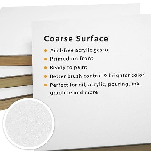 PHOENIX Gesso Boards for Painting - 11x14 Inch / 4 Pack - Coarse Surface 3/4 Inch Cradled Wood Panels for Oil & Acrylic Paints, Crafts & Pouring Art thumbnail 2