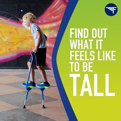 Flybar Maverick Walking Stilts for Kids - 5 Adjustable Height’s, Sturdy, Easy Assembly, Wide Non-Slip Rubber Bottom Tip, Foam Grips, Outdoor Toys for Kids 5+, 190 lbs thumbnail 6