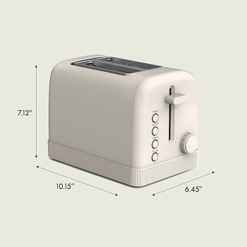 bella 2 Slice Toaster, 6 Setting Shade Control w Reheat, Cancel, Bagel & Defrost Buttons, Removable Crumb Tray, Anti Jam & Auto Shutoff, Auto Centering Guides & Cord Wrap, 900 Watt, Oatmilk thumbnail 3