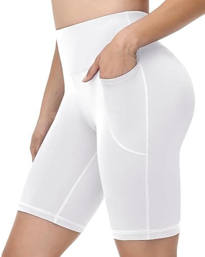 Runhit Biker Shorts Women with Pockets - 8''/5''/3'' High Waisted Yoga Workout Gym Spandex Tummy Control Shorts - Image 1