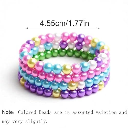POZESE Colorful Kids Beaded Bracelets, 50 Pieces Party Favor Set, Costume Jewelry for Girls, Toddler Birthday Easter Christmas Gift thumbnail 2
