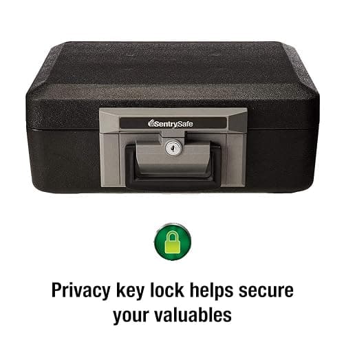 SentrySafe Fireproof Safe Box with Key Lock, Chest Safe with Carrying Handle to Secure Money, Jewelry, Documents, 0.25 Cubic Feet, 6.3 x 15.3 x 12.1 Inches, 1160 thumbnail 5