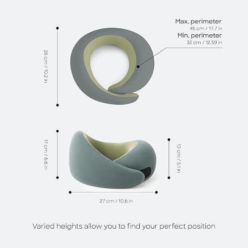 Ostrichpillow Go Neck Pillow, Travel Pillows for Airplanes, Premium Memory Foam Travel Pillow, 360º Ergonomic Design, Asymmetrical Sides, Travel Bag Included, Washable Modal Cover thumbnail 2