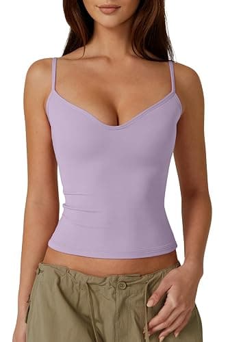 QINSEN Womens Spaghetti Strap Sweetheart Neck Sleeveless Top Slim Fit Going Out Camisole Basic Top - Image 1