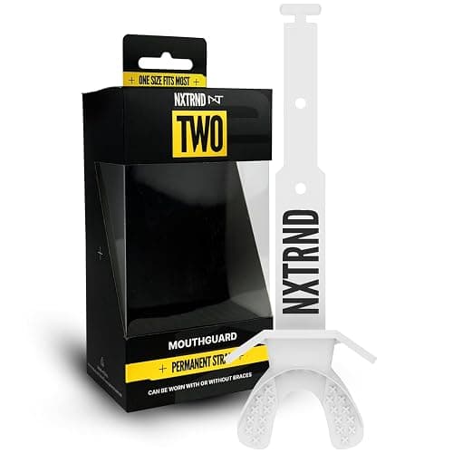 Nxtrnd Two Football Mouth Guard, Football Mouthpiece with Strap, Fits Adult & Youth (White) - Image 1