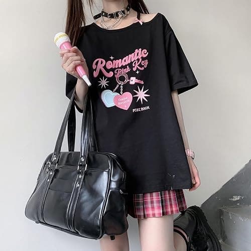 Harajuku Kawaii Short Sleeved T-Shirt Cute cat Print Women's Y2k Niche Trend Design Cartoon Spicy Girl Loose top thumbnail 3