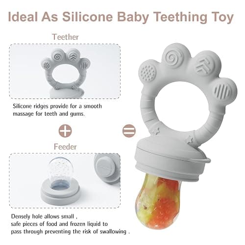 Baby Fruit Feeder with Popsicle Mold, Teethers Teething Toys for Babies Self-Feeding for Baby Essentials Newborn Toys 3+months Baby Gifts. thumbnail 3