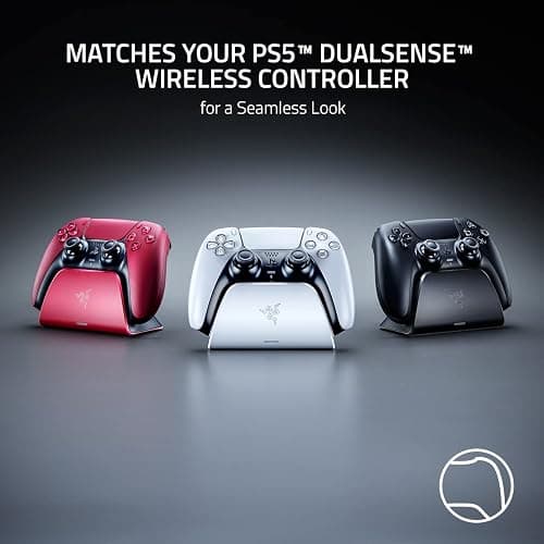 Razer Quick Charging Stand for PlayStation 5: Quick Charge - Curved Cradle Design - Matches PS5 DualSense Wireless Controller - One-Handed Navigation - USB Powered - White (Controller Sold Separately) thumbnail 4
