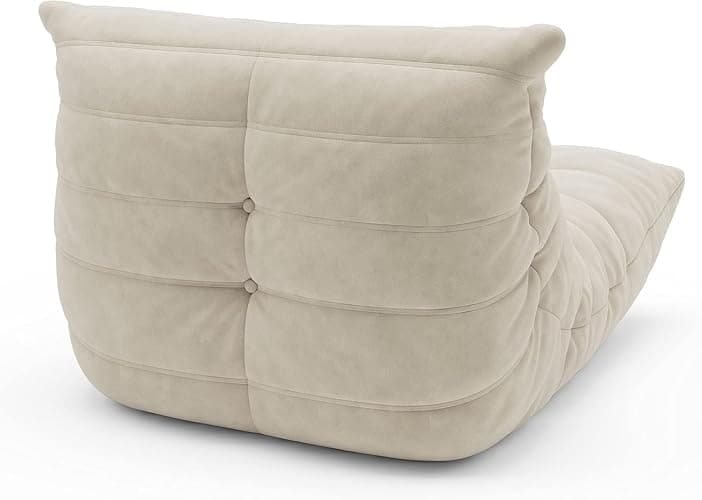 OTDMEL High-end Quality Fireside Togo Chair, Single Suede Togo Couch Sofa, Soft Floor Chaise Lounge Sofa, 1 Seat Lazy Bean Bag Chairs for Living Room Bedroom Salon Office, Non-Compression thumbnail 7