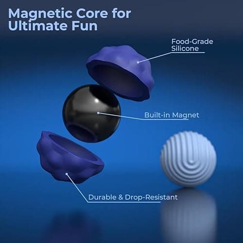 Magnetic Sensory Fidget Balls (8PCS), Weighted Magnet Balls Fidget Toys for Teens Adult ADHD Autism Anxiety, Quiet Stress Relief Office Desk Gadgets, Hand Therapy Sensory Toy Items Gift (Blue) thumbnail 2