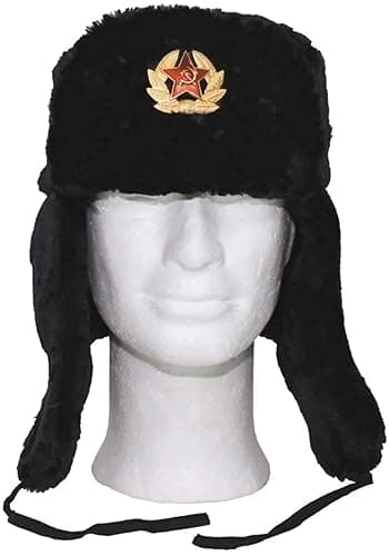 Loxdonz Ushanka Russian Military Hat with Ear Flaps and Soviet Badge, Trapper Ski Hat for Winter thumbnail 3