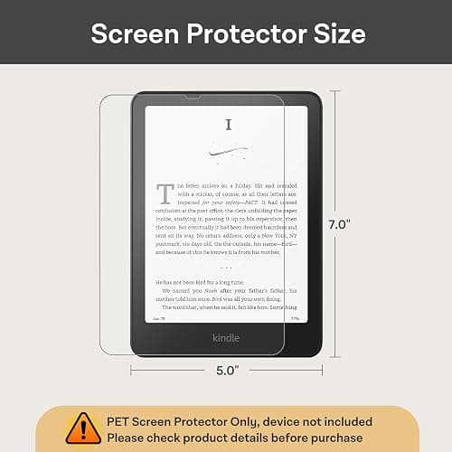 CoBak 3 Pack Anti-Glare Matte Screen Protector for 7" Kindle Paperwhite 12th Gen 2024 & Colorsoft Signature Edition,for Kobo Aura 2 - High Clarity, Fingerprint Resistant - Fine-Grit Texture PET Film thumbnail 2