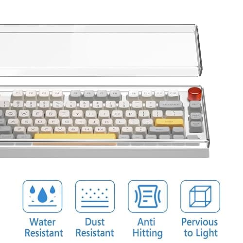 Geekria 75% 84-Key Knob Keyboard Dust Cover, Clear Acrylic Keypads Cover, Compatible with Keychron Q1 HE/Max/Pro, EPOMAKER TH80 75%, Glorious Gaming - GMMK PRO 75% thumbnail 3
