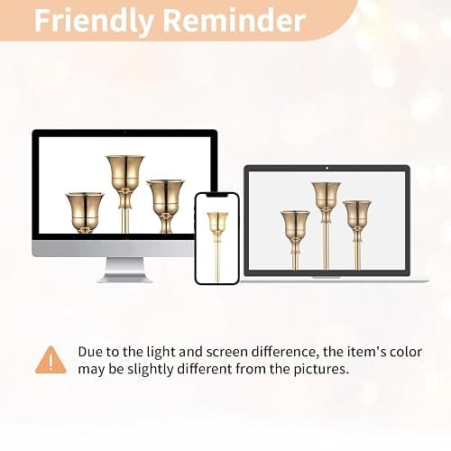 2 Sets(6 Pcs) Brass Gold Metal Taper Candle Holders Candlestick Holders, Vintage Modern Decorative Centerpiece Candlestick Holders for Table Mantel Wedding Housewarming Gift thumbnail 7