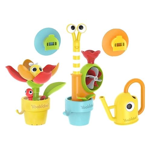 Yookidoo Toddler Baby Bath Toy (Ages 1-3) Garden Adventure Set Bundle: Snail & Flower with Watering Can (Mold Free) Attach to Any Tub or Shower Fun for Bath Time - Great for Boys , Girls , & Kids thumbnail 5