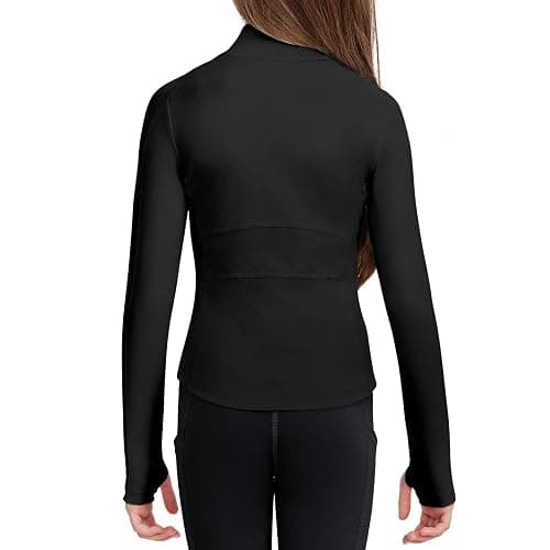 B&GCozy Girls Zip Up Jacket Horse Riding Shirts Athletic Yoga Lightweight Jackets for Girl 6-15 Years thumbnail 2