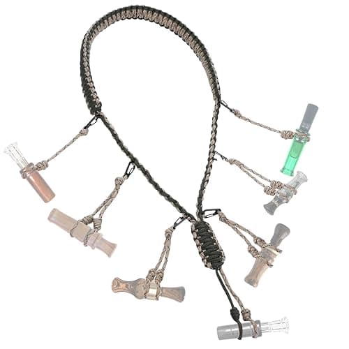 PAMASE Duck Call Lanyard - 12 Loops Duck Whistle Hunting Accessories with 10 Removable Loops, Camo Woven Goose Call Carry, Outdoor Predator Gear Gifts for Hunter - Without Duck Call - Image 1
