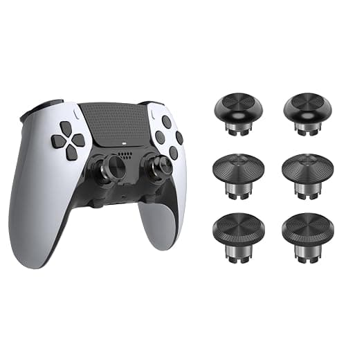 CHARM FOCUS Metal Thumbsticks for PS5 Edge Controller, Analog Thumb Sticks Caps Replacement Kit for PS5 Dual Sense Edge Stick Module, 6 Joysticks, Black - Image 1