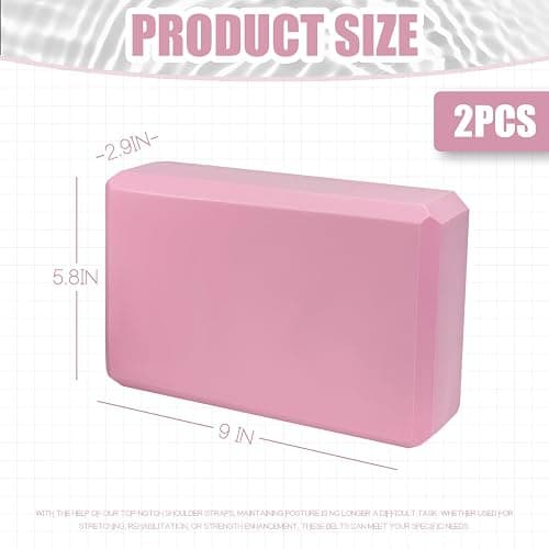 Septo 2 Pcs Yoga Blocks, 9x6x3 Inch Foam Blocks for Pilates | High density EVA foam Yoga Props lightweight non-slip surface for meditation stretching balance training thumbnail 2