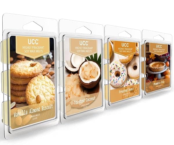 UCC Premium Wax Melts, Fall Variety Fragrance Melts, Scented Soy Wax Melts Cubes, Natural Plant Based Highly Scented Wax Melts Tarts, 4 Pack - Image 1