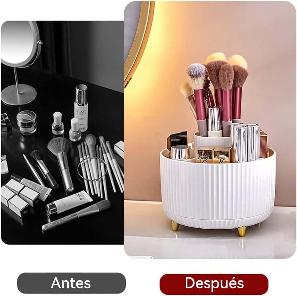 Organizador de Escritorio Giratorio 360 Grados -Organizadores de Maquillaje,Portalapiz para Escritorio,Organizador Multiusos Para Dormitorio, Cocina, Oficina, Etc.… thumbnail 3