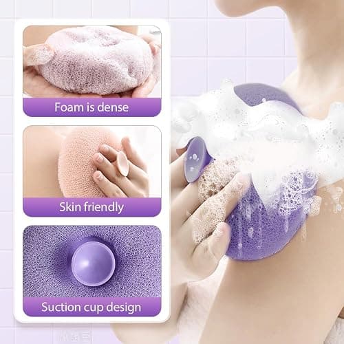 Super Soft Sunflower Suction Cup Bath Ball, 2025 Upgraded Bath Sponge Cleaning Brush Exfoliating Bath Sponge Cleaning Brush, Multi-color Mesh Pouf Sponge Mesh Shower Ball for Women, Men Shower (4 Pcs) thumbnail 7