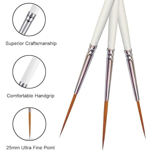 Afantti 15 Pcs Detail Fine Paint Brushes Micro Mini Tiny Artist Paintbrush Set | Ultra Fine Point Tip | for Miniature Acrylic Script Liner Oil Watercolor Nail Art Painting thumbnail 5