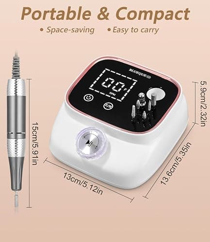 UIHOL 45,000RPM Ponceuse pour Ongles Professionnelle, Lime A Ongle Electrique, Ponceuse Ongles Set, Ensemble d’accessoires Kit avec Manucure Pédicure, pour Salon, Usage Maison, Or Rose thumbnail 5