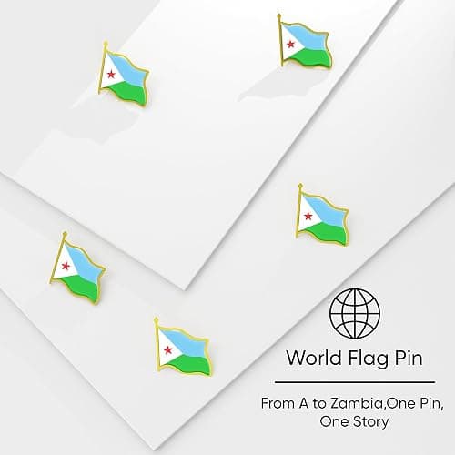 Djibouti Flag Lapel Pin - Enamel Metal National Badge | World Travel Souvenir Gifts for Men & Women | Country Flag Patriotic Brooch Bulk Pack of Pins for Hat, Tie, Clothes, Backpack (1pc) thumbnail 6
