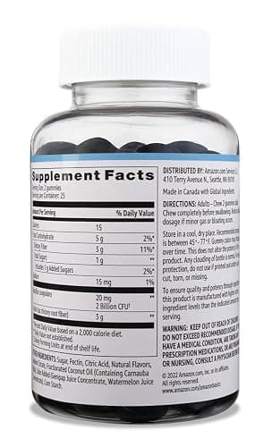 Amazon Basics Prebiotic & Probiotic Gummies, 2 Billion CFU, Blue Raspberry, 50 Count (2 per Serving) thumbnail 2