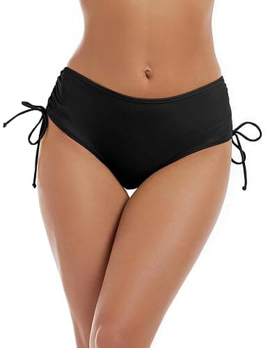 Bonneuitbebe Women's Bikini Bottoms Full Coverage Swim Bottoms Mid Waisted Swimsuit Bathing Suit Bottom - Image 1