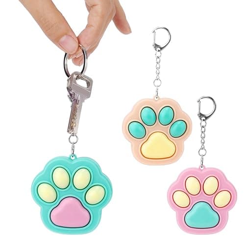 Gosknor 3pcs Cat Paw Fidget Toys Fidget Keychain, 4.72x2.36 Inch Portable Cat Paw Keychain Clicker Cute Mini Sensory Keyring Toy for Kids Adults Office School Stress Relax thumbnail 7