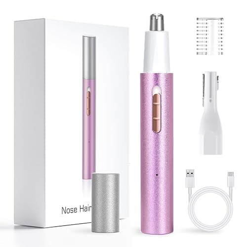 Ginity LED Display Ear and Nose Hair Trimmer Clipper for Men Women,Upgrade Rechargeable 2 in 1 Professional Painless Eyebrow & Facial Hair Trimmer with Powerful Motor and Dual-Edge Blades - Image 1