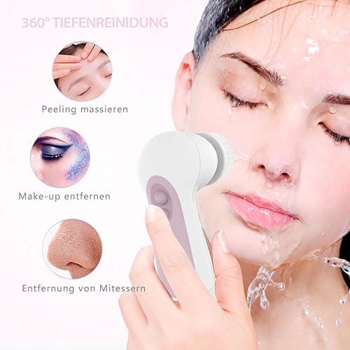 Waterproof Facial Cleansing Spin Brush Set with 5 Exfoliating Brush Heads - Electric Face Scrubber Cleanser Brush by CLSEVXY - Face Brush for Gentle Exfoliation and Deep Scrubbing thumbnail 7