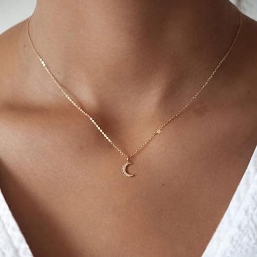 HANLI 14K Gold Plated Necklaces for Women - Dainty Butterfly, Star of David, Moon and Star, Sun, Lotus, Infinity, Hummingbird, Bee,Boots,Chill,Sunflower Pendant Designs - Elegant Jewelry for Women thumbnail 4